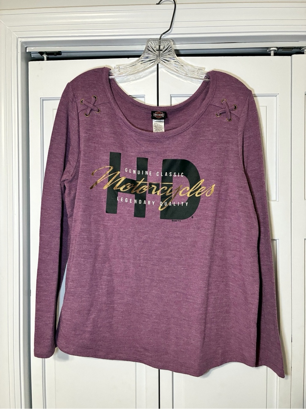Harley-Davidson Purple and White Graphic Tee